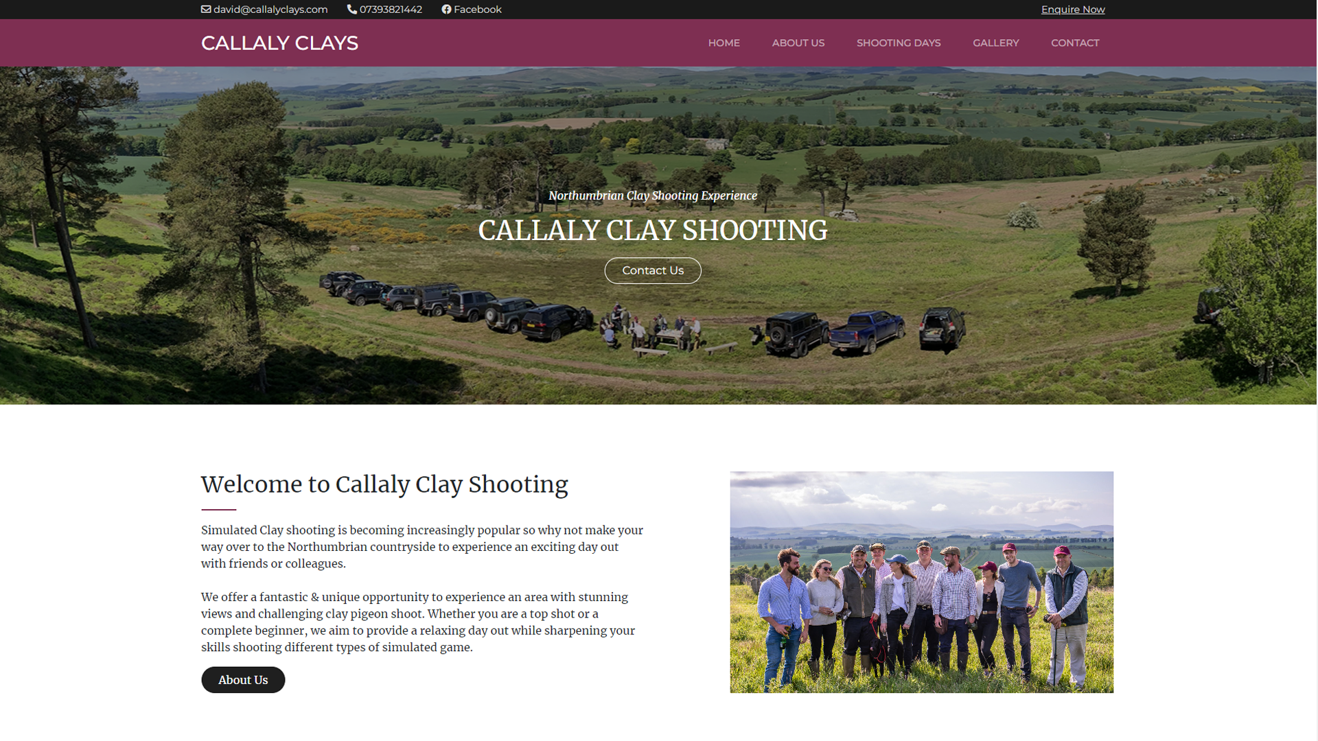Screenshot one of Callaly Clays's website