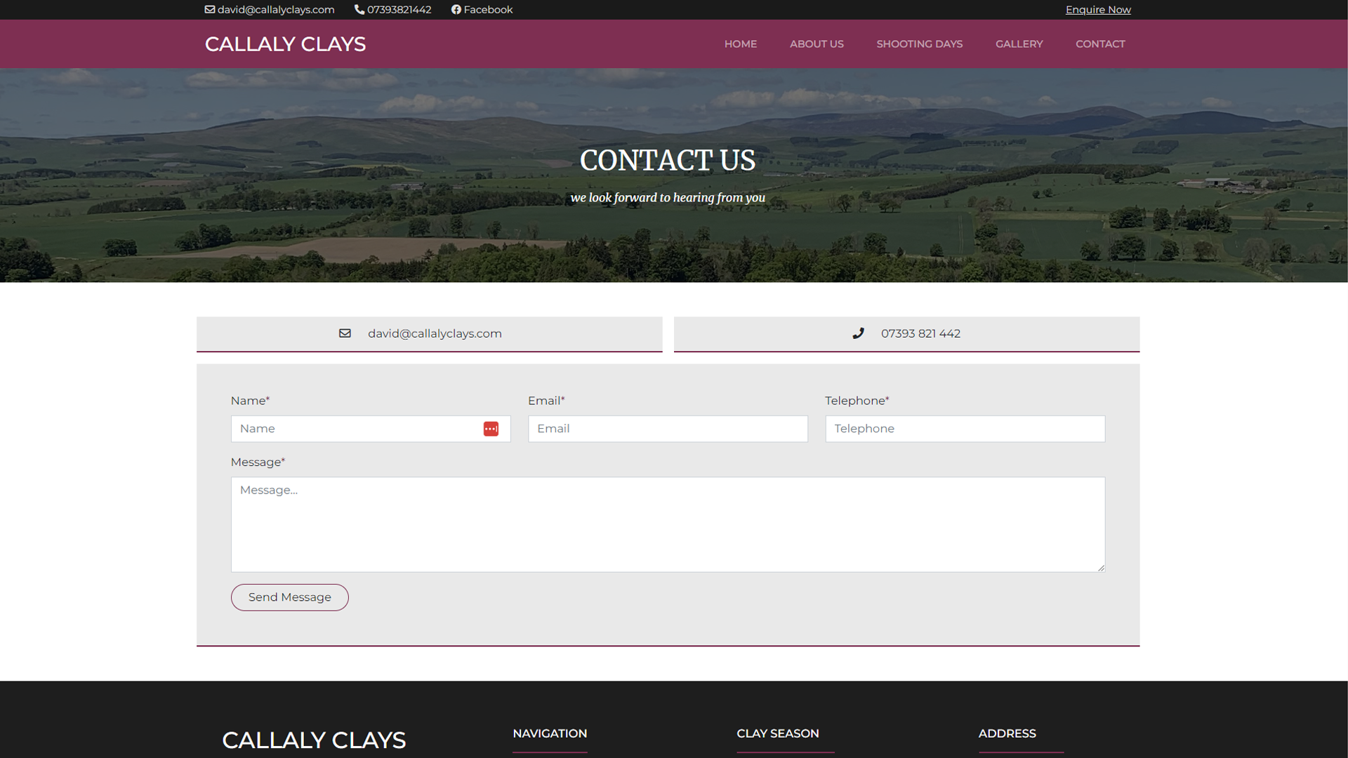 Screenshot four of Callaly Clays's website