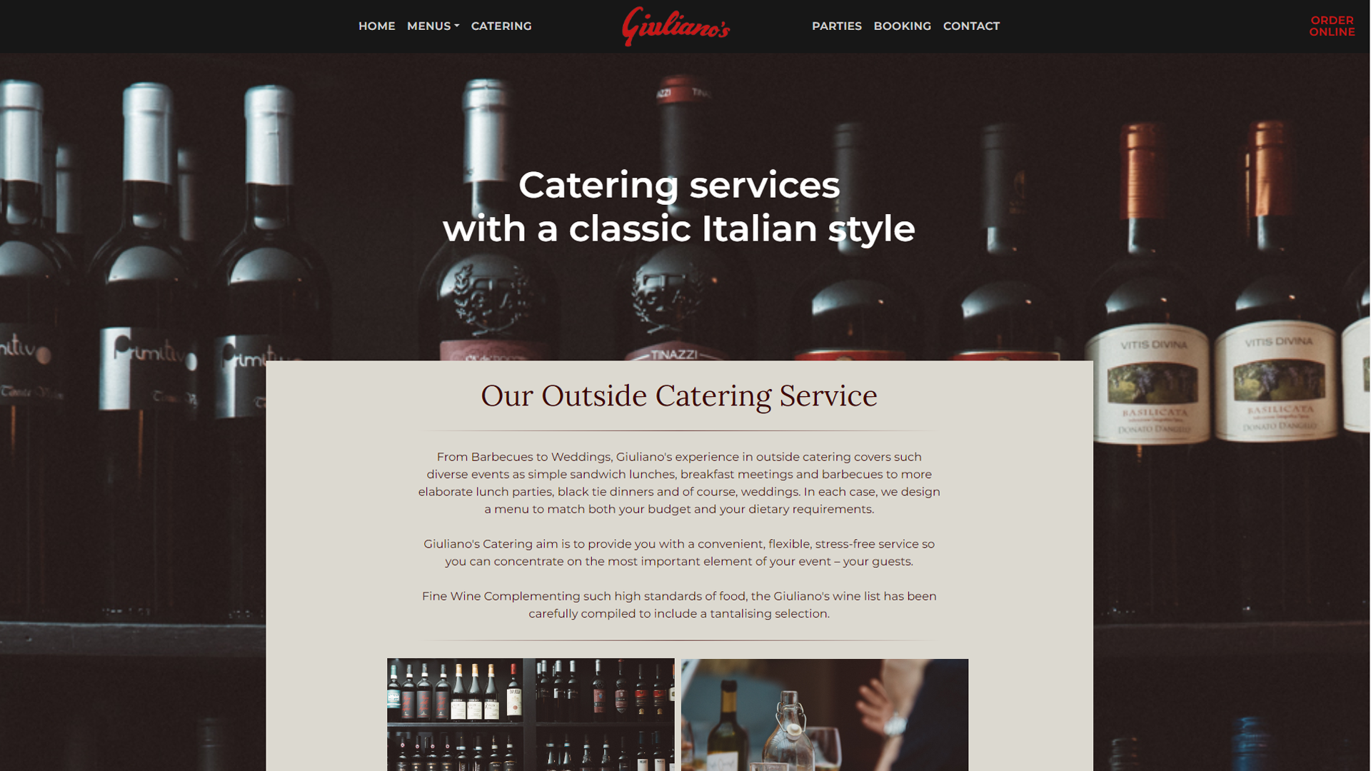 Screenshot two of Giulianos's website