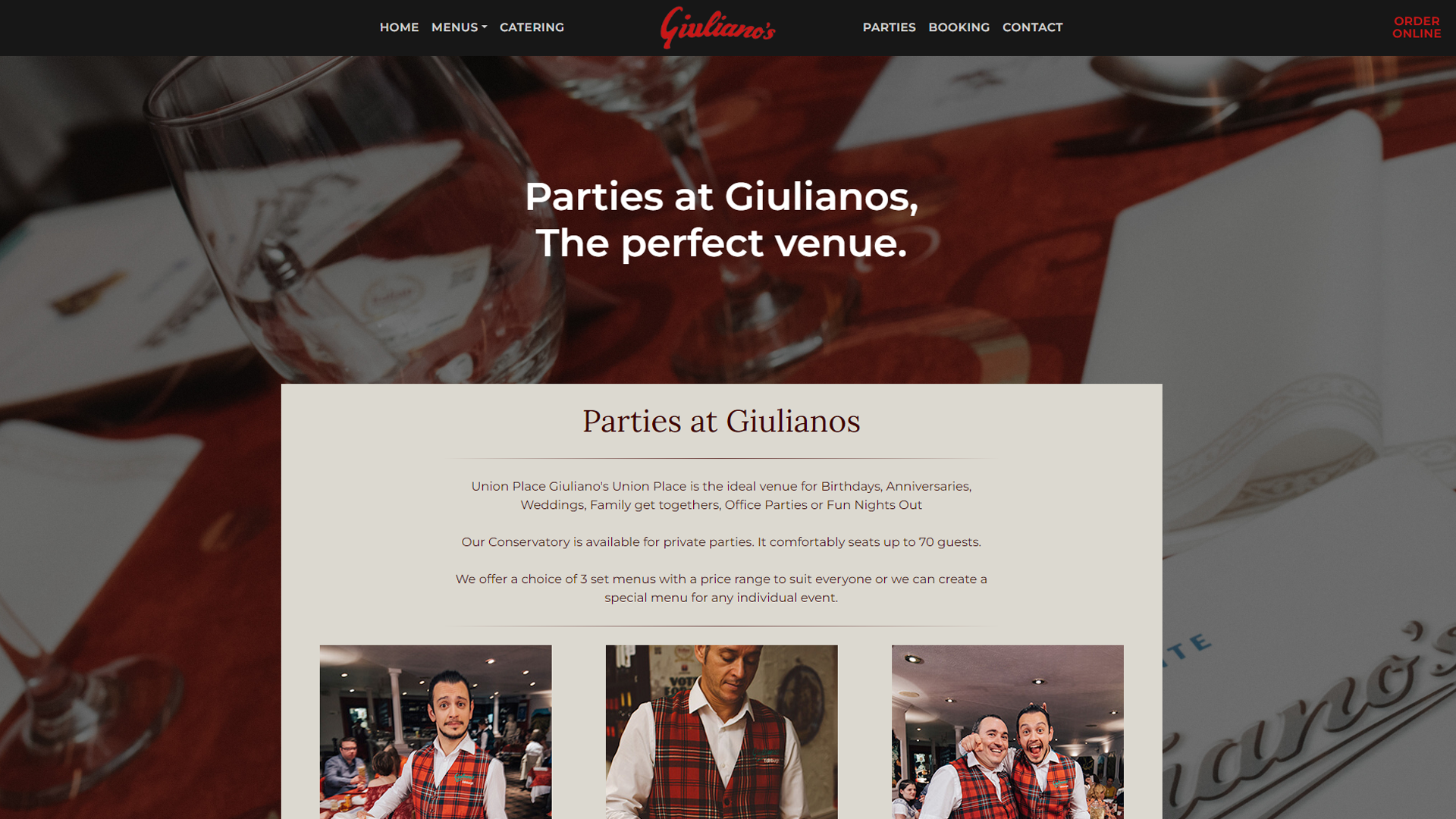 Screenshot three of Giulianos's website